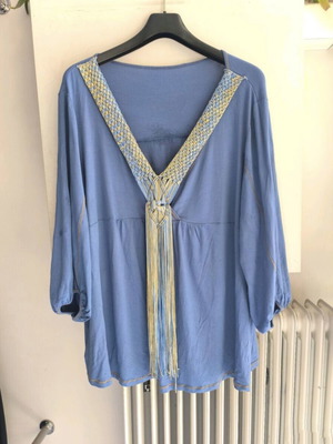 XXL blouse with 3/4 sleeves like new, light blue