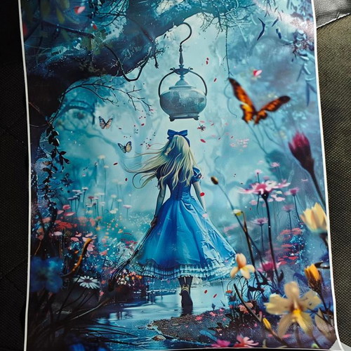 Canvas print Alice in Wonderland 30x40 like new