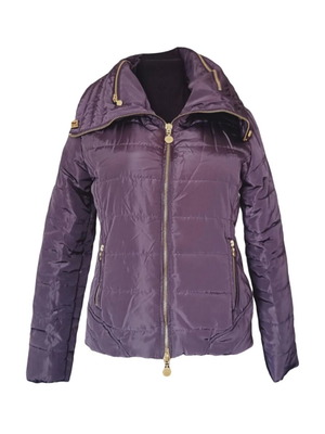 Zuiki women's short jacket size M like new, purple with gold zipper