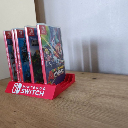 Nintendo Switch display stand new for 12 games, red 3D printed