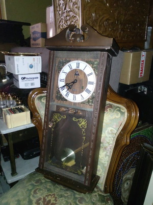 Wall clock with bells like new, pendulum