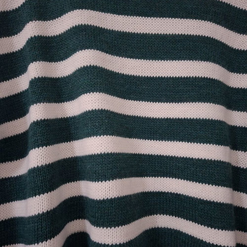 Women's striped turtleneck sweater new, one size white with cypress