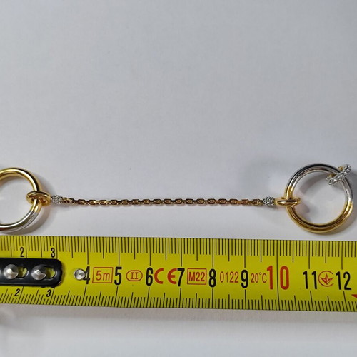 PHORIA Hookup Chain Ring δαχτυλίδι μεταχειρισμένο, ασημένιο επιχρυσωμένο με λευκό τοπάζι