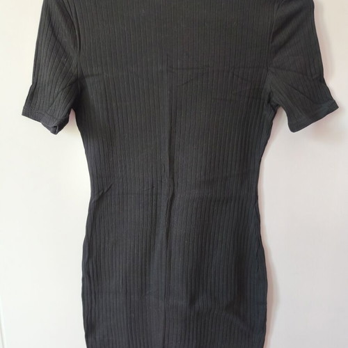Shein mini dress ribbed with low turtleneck like new, black, size M