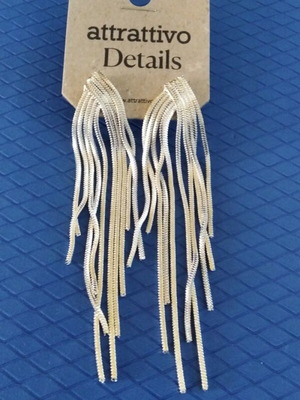Earrings like new, silver, approximately 10 cm long