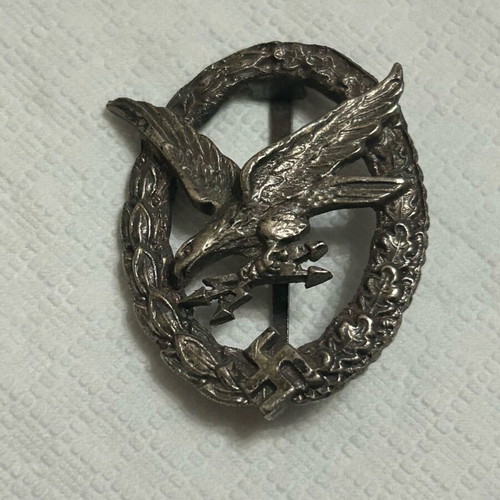 Fliegerschützenabzeichen military medal for Luftwaffe radio operator like new