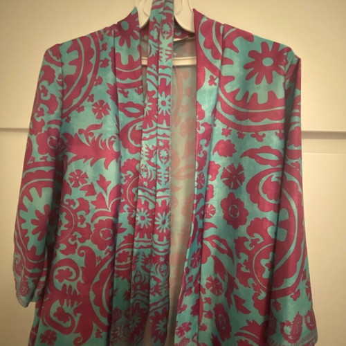 Set pantelona with kimono like new in purple and blue