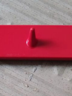 Vintage red kitchen wall rack like new, 5 hooks, 35.5x3.5 cm