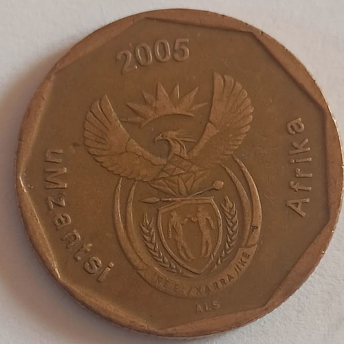South Africa 50 cents coin 2005 used