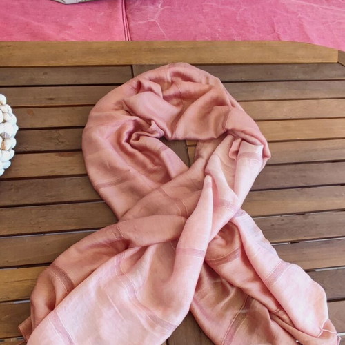 Summer scarf from Florence pink ombre used, 170x60 cm