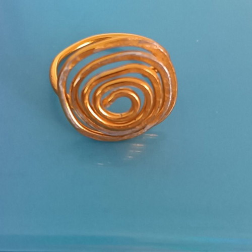 Two-tone ring handmade from scratch, adjustable, gold and silver