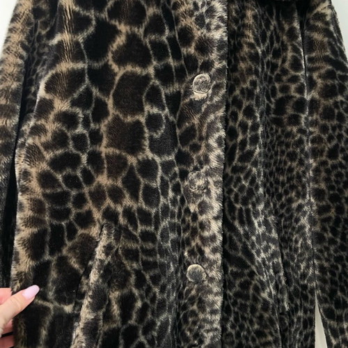 Benetton Leopard Fur Coat used, brown, size S
