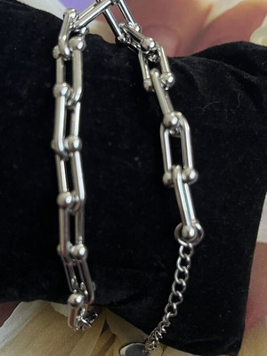Bracelet stainless steel with unique links, new, silver color
