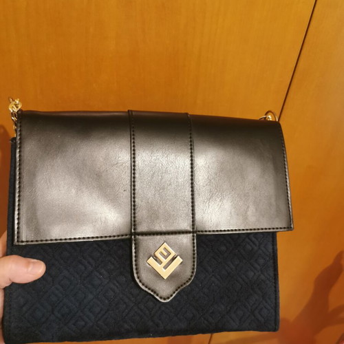 Lovely Handmade crossbody bag like new, blue and black