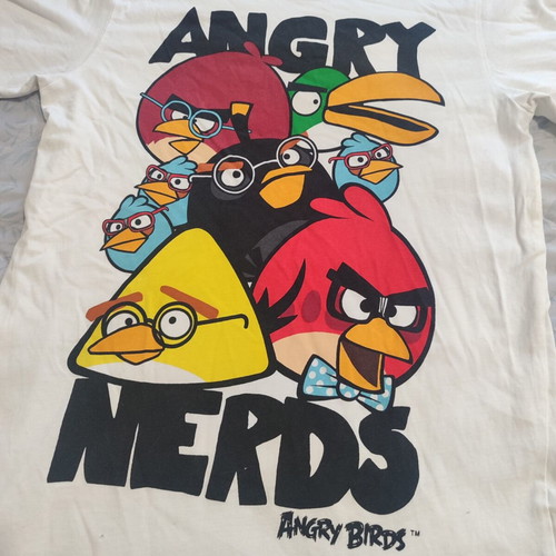 Angry Birds retro t-shirt H&M used, size 140 cm, white