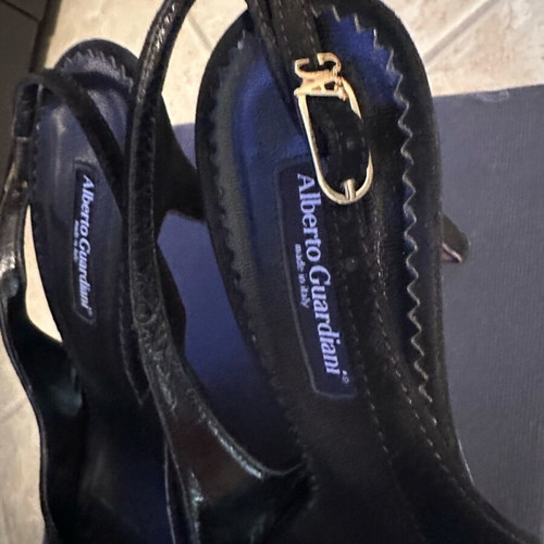 Alberto Guardiani black suede sandals like new, 10cm heel
