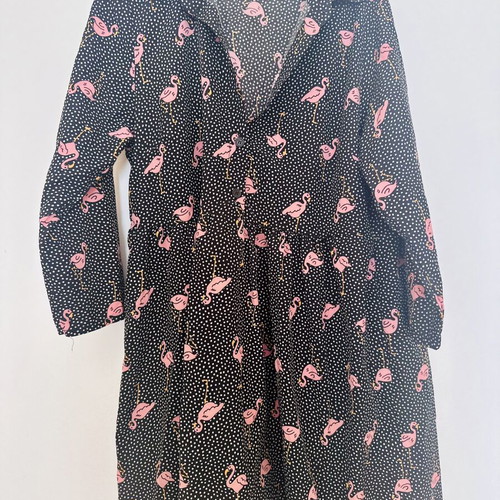 Short dress with flamingo print like new