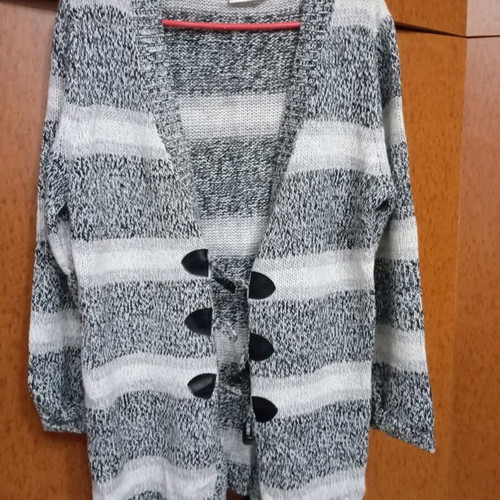 Knitted cardigan like new, black and white, XXL