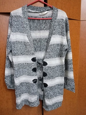Knitted cardigan like new, black and white, XXL