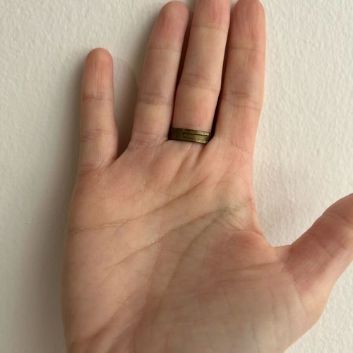 Ring used with printed woman in swimsuit design