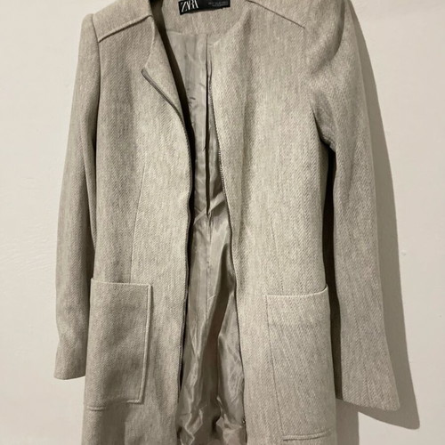 Zara gray coat with zipper like new