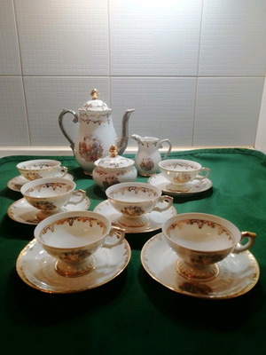 Japanese vintage tea set like new, eggshell porcelain