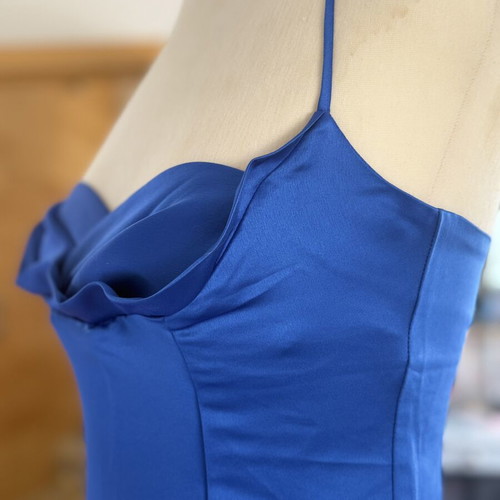 Philemon Haute Couture Satin Long Dress like new, blue, size S