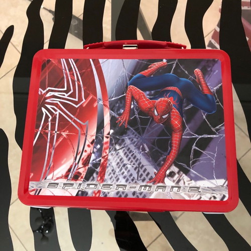 SPIDER-MAN 2 MOVIE TIN LUNCHBOX with METAL DRINK CONTAINER INCLUDED NEW NEVER USED MARVEL
