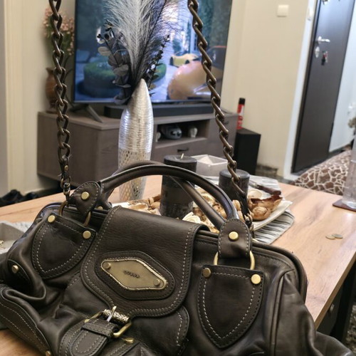 Vintage Luana Italy Leather Bag like new, doctor bowler style