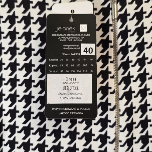 Jelonek dress new black and white M/L with side slit