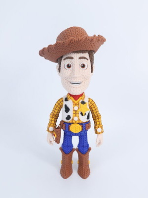 Woody Toy Story 3D figure with crochet style
