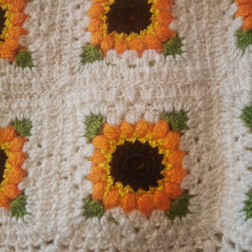 Hand knitted blanket used for double bed or throw