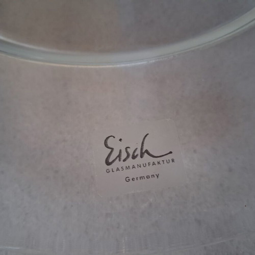 Glass plate with candle holders Eisch Germany like new
