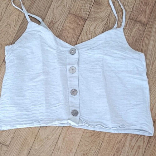 Zara linen pants with matching linen top, size S, beige
