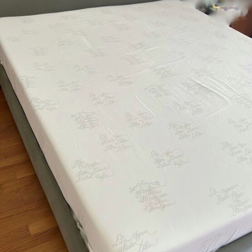 Eleni Natsi Solid Bed with Alcantara and TEMPUR Memory Foam Elite Mattress Like New