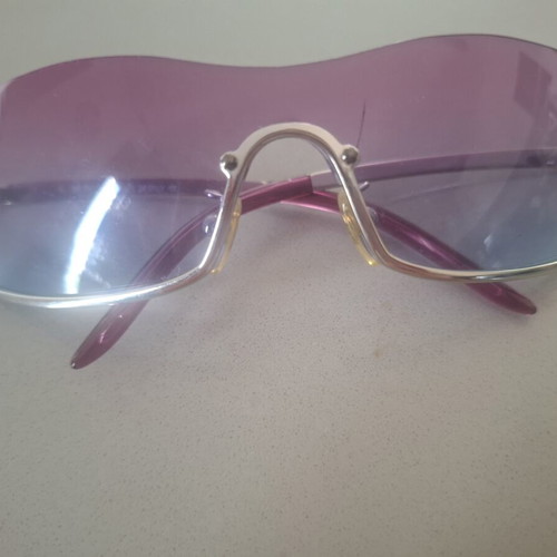 Envy vintage sunglasses used, Y2K shield pink purple gradient