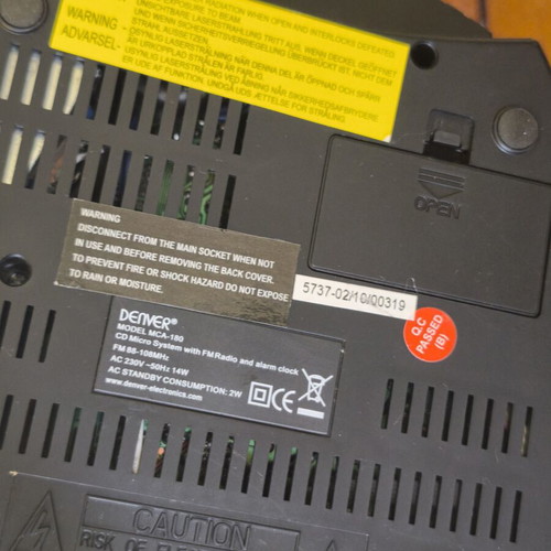 Denver MCA-180 CD player used with radio and alarm clock
