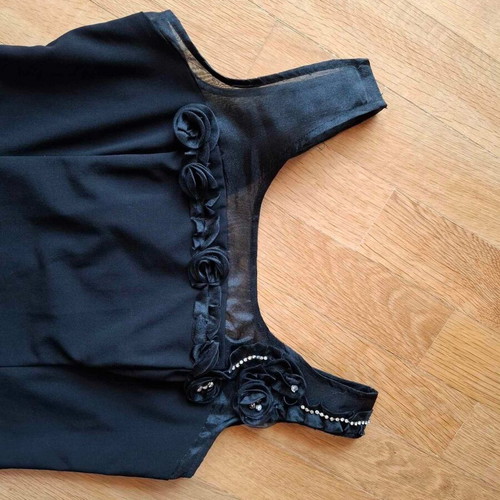 Black mini dress GRAMA like new, georgette sequin