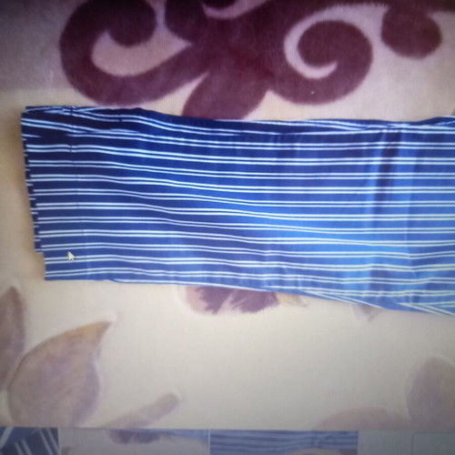 Women's striped pants like new, size L, white and blue