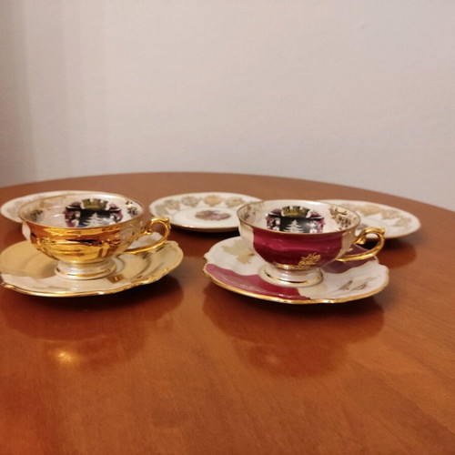 Vintage collectible cups with saucers like new, gift 3 saucers