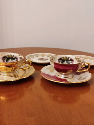 Vintage collectible cups with saucers like new, gift 3 saucers