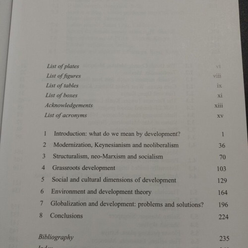 Theories and Practices of Development book used, Katie Willis