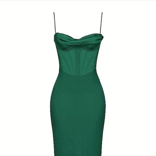 House of CB Charmaine maxi dress forest…