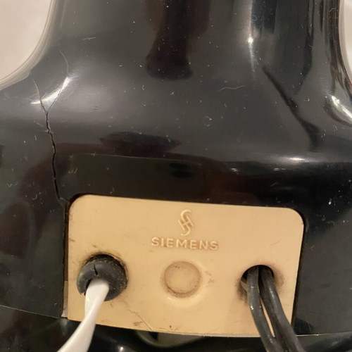 Siemens antique analog telephone used with vertical handset placement