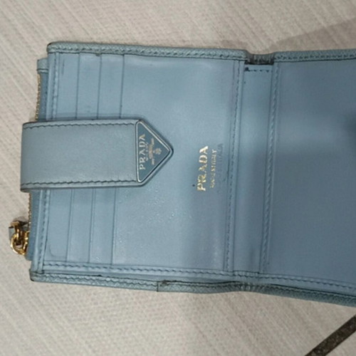 Prada wallet turquoise saffiano leather like new