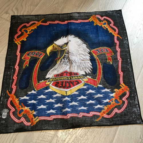 Harley Davidson Bandana vintage 80's with Bald Eagle logo, new