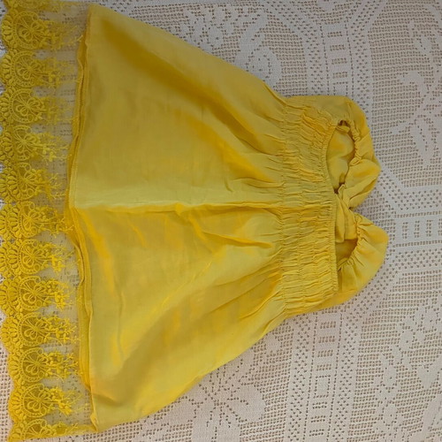 Imperial Yellow Strapless Women's Blouse S Made in Italy Silk Cotton