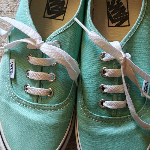 Vans women's canvas sneakers mint color like new, size 38