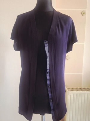 Falconeri silk blouse like new, navy blue, hidden buttons