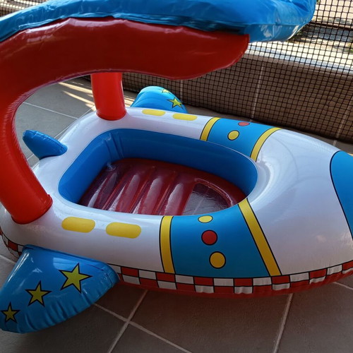 Bestway inflatable kids boat-seat used with UV Careful canopy